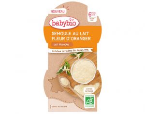 BABYBIO Bols Lact�s Semoule au Lait - 2 x 100 g - D�s 8 mois Fleur d'oranger