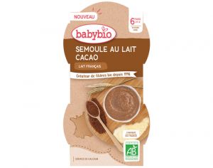 BABYBIO Bols Lact�s Semoule au Lait - 2 x 100 g - D�s 8 mois Cacao