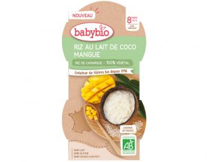 BABYBIO Bols Lact�s Riz au Lait - 2 x 100 g - D�s 8 mois Coco Mangue