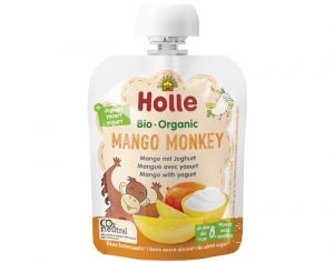 HOLLE Gourde Brass�s Mango Monkey - Mangue avec Yaourt - 85 g - D�s 8 mois