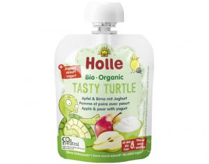 HOLLE Gourde Brass�s Tasty Turtle - Pomme et Poire avec Yaourt - 85 g - D�s 8 mois