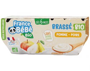 FRANCE BEBE BIO Brass� Pomme Poire - 4x100 g - D�s 6 mois