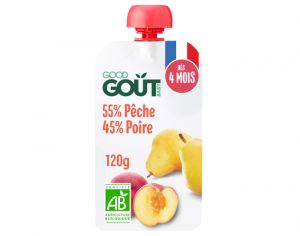 GOOD GOUT Gourde P�che Poire - Pur�e B�b� 120g - D�s 4 Mois