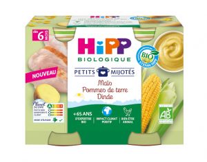 HIPP Les Petits Mijot�s - 2 x 190 g Ma�s Pommes de terre Dinde - 6M