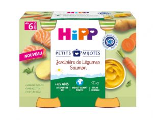HIPP Les Petits Mijot�s - 2 x 190 g Jardini�re de L�gumes Saumon - 6M