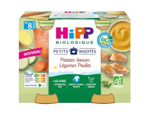 HIPP Les Petits Mijot�s - 2 x 190 g Patates douces L�gumes Poulet - 8M