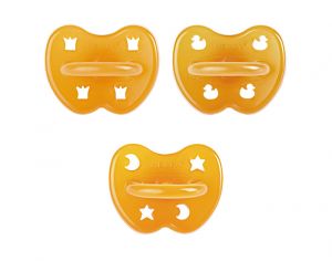 HEVEA Pack D�couverte 3 T�tines en Caoutchouc Naturel 0-3 mois - Physio/Ronde/Sym�trique