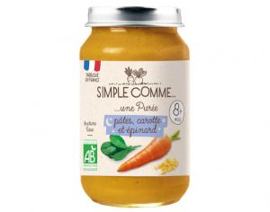 SIMPLE COMME Petits Pots Bonne Nuit - 200g - D�s 8 Mois P�tes Carotte Epinard