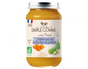 SIMPLE COMME Petits Pots Bonne Nuit - 200g - D�s 8 Mois Riz Butternut Poireau