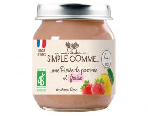 SIMPLE COMME Petits Pots de Fruits - 125g - D�s 4 Mois Pomme Fraise
