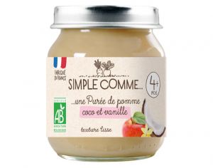 SIMPLE COMME Petits Pots de Fruits - 125g - D�s 4 Mois Pomme Coco vanille