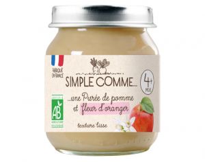 SIMPLE COMME Petits Pots de Fruits - 125g - D�s 4 Mois Pomme Fleur d'Oranger
