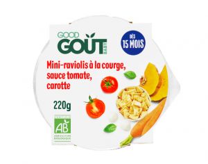 GOOD GOUT Petit Plat B�b� Mini-Raviolis � la Courge, Sauce Tomate, Carotte - 190g  - D�s 15 mois