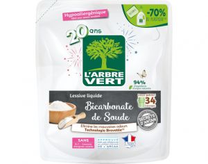 L'ARBRE VERT Lessive Liquide Bicarbonate de Soude - 34 lavages Recharge 1,53L