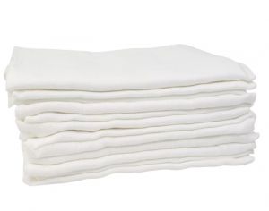 GRUNSPECHT Lot de 5 Langes Blanc en Coton - D�s la naissance