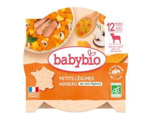 BABYBIO Mon p'tit Plat Assiette - 230 g ou 260 g Navarin de Petits L�gumes & d'Agneau Fran�ais - 12 M