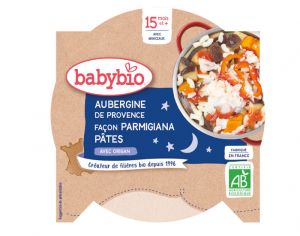 BABYBIO Assiette Bonne Nuit - 260 g Aubergines de Provence fa�on Parmigiana & Macaroni - 15 M