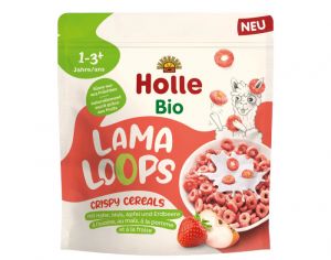 HOLLE C�r�ales Souffl�es Fraise et Pomme Lama Loops - 125 g - D�s 12 mois