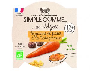 SIMPLE COMME Assiette - D�s 12 mois - 200 g P�tes Bolognaise Boeuf