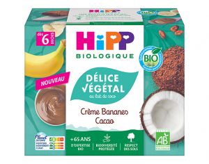 HIPP D�lice V�g�tal Brass� au Lait de Coco - D�s 6 mois - 4 x 100 g Bananes Cacao