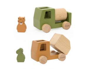 TRIXIE Set de Voitures en Bois Animaux - D�s 18 mois 