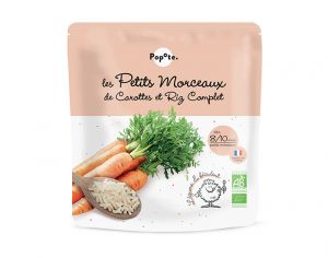 POPOTE Les Petits Morceaux Carottes et Riz Complet - 190 g - D�s 8/10 mois 