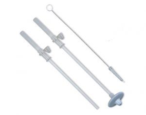 TUM TUM Lot de 2 Grandes Pailles en Silicone + 1 Leste + 1 Brosse pour Tasse 300 ml