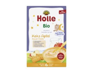 HOLLE C�r�ales au Lait, Biscuits et Pomme - D�s 6 mois - 125 g