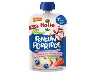 HOLLE Penguin Porridge - Gourde Pomme et Fruits Rouges - 110 g - D�s 12 mois