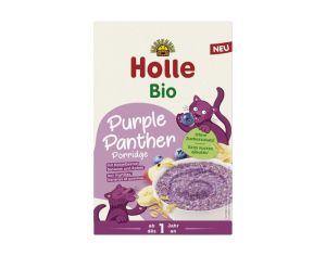 HOLLE Porridge Purple Panther aux Myrtilles, Bananes et Pommes - D�s 12 mois - 200g