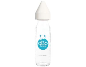 DBB REMOND Biberon en Verre R�gul'air 240ml Blanc - T�tine Sillicone