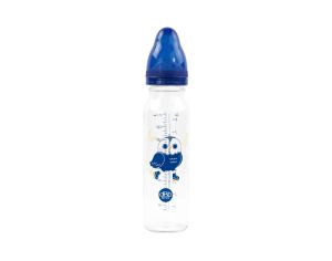 DBB REMOND Biberon en Verre R�gul'air 240ml Bleu Oc�an - Hibou - T�tine Silicone