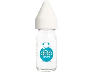 DBB REMOND Biberon en Verre R�gul'air 110ml Blanc - T�tine Caoutchouc