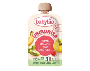BABYBIO Gourde Pomme Banane Kiwi Ac�rola - Immunit� - 100g - D�s 6 mois