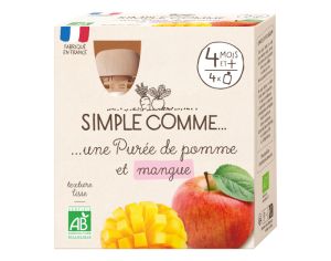 SIMPLE COMME Compote Pomme Mangue - D�s 4 mois- 4x85g