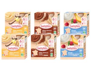 BABYBIO Lot Gourdes Lact�es au lait de vache - D�s 6 mois - 24x85g