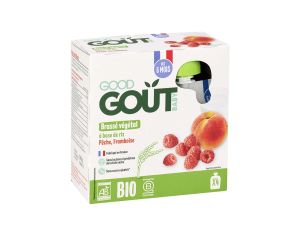 GOOD GOUT Brass� � base de riz p�che framboise 4x85g - D�s 6 mois