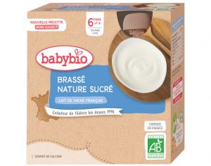 BABYBIO Gourde Lact� Brass� - D�s 6 Mois - 4 x 85g
