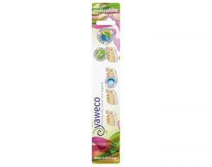 YAWECO 4 Recharges pour Brosse � Dents Naturel - Medium/Hard