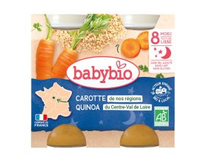BABYBIO Petits Pots Menu du Jour - 2x200g - D�s 8 mois Moulin� de Carotte des Landes & Quinoa - 8 mois