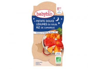 BABYBIO Bols Bonne Nuit - 2 x 200 g Patates Douces - L�gumes du Soleil - 8 mois