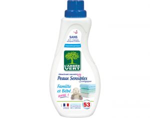 L'ARBRE VERT Adoucissant Peaux Sensibles Famille et B�b� - 53 Lavages 800 ml