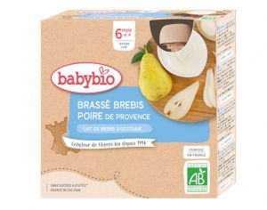 BABYBIO Gourdes Brass� au Lait de Brebis d'Occitanie - 4x85 g - D�s 6 mois Poire de Provence
