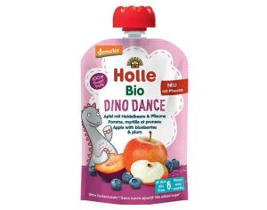 HOLLE Gourde Dino Dance - Pomme Myrtille Prune - 100 g - D�s 6 mois