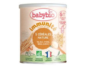 BABYBIO 5 C�r�ales Nature - 220g - D�s 6 mois