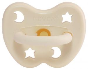 HEVEA Sucette Physiologique en Caoutchouc Naturel Color�e - Blanc Laiteux 3-36 mois
