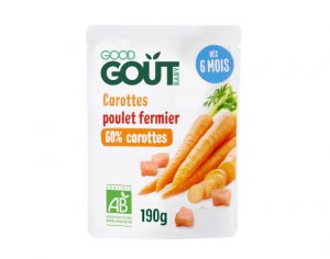 GOOD GOUT Petit Plat B�b� Carotte Poulet Fermier - 190 g  - D�s 6 mois