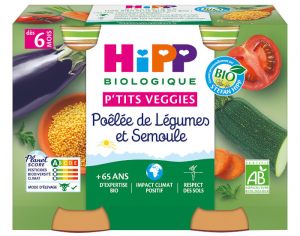 HIPP Ptits Veggies - 2 x 190 g Po�l�e de L�gumes et Semoule 